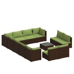 Комплект мебели с подушками, 9 частей, коричневый цена и информация | Комплекты уличной мебели | 220.lv