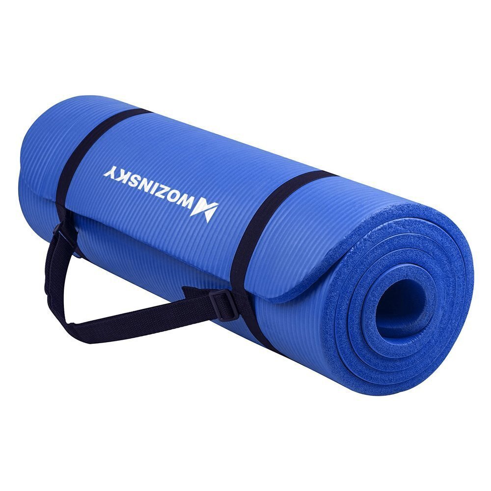 Gymnastic non slip mat for exercising 181 cm x 63 cm x 1 cm blue (WNSP-BLUE) цена и информация | Vingrošanas paklāji | 220.lv