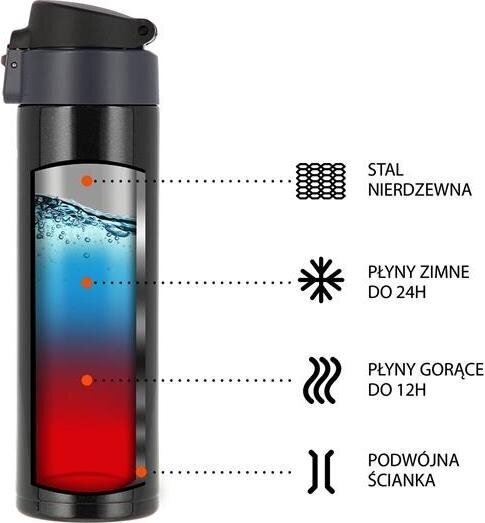 Nils Camp termokrūze NCB28, melna cena un informācija | Termosi, termokrūzes | 220.lv