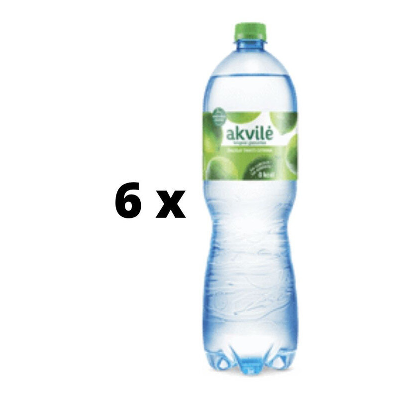 Galda ūdens AKVILĖ "Zaļais Taiti citrons" (laima garša) 1,5 L x 6 gab. iepakojums cena un informācija | Ūdens | 220.lv