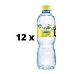 Galda ūdens "AKVILĖ" ar citrona aromātu, viegli gāzēts, 0,5l x 12 gab. iepakojums cena un informācija | Ūdens | 220.lv