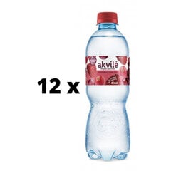 Galda ūdens "AKVILĖ" ar sarkano ogu aromātu, viegli gāzēts, 0,5l x 12 gab. iepakojums цена и информация | Вода | 220.lv