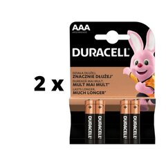 Батарейки DurAcell AAA, LR03, 4 шт. x 2 уп. упаковка цена и информация | Батарейки | 220.lv