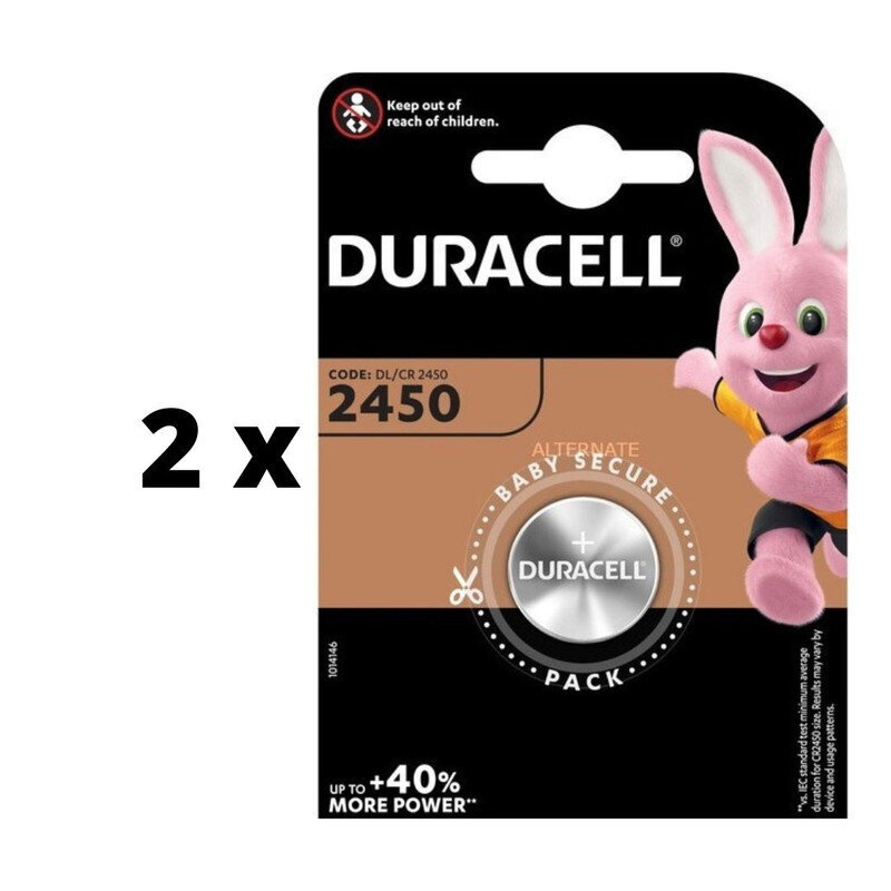 Baterijas DURACELL 2450, 1 gab x 2 gab. iepakojums cena un informācija | Baterijas | 220.lv