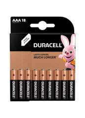 Baterijas DURACELL AAA, LR03 18 gab. x 1 gab. iepakojums cena un informācija | Baterijas | 220.lv
