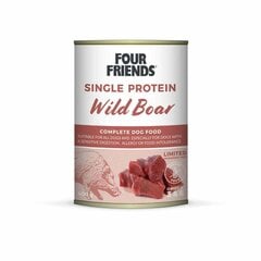 Four Friends Single Protein Wild Boar konservi suņiem ar mežacūkas gaļu, 400 g cena un informācija | Konservi suņiem | 220.lv