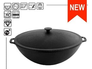 "BRIZOLL" kazans čuguna 8 L ar vāku WOK 36 cm цена и информация | Cковородки | 220.lv