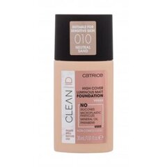 Основа ддля макияжа Catrice Clean ID Luminous Matt Make-up 010 Neutral Sand, 30 мл цена и информация | Пудры, базы под макияж | 220.lv