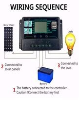 Saules enerģijas uzlādes kontrolieris 100A, duāls USB 12V/24V цена и информация | Зарядные устройства Power bank | 220.lv