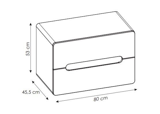 Izlietnes skapis 80х53х46 cm ar izvelkamām atvilktnēm ARUBA CRAFT cena un informācija | Vannas istabas skapīši | 220.lv