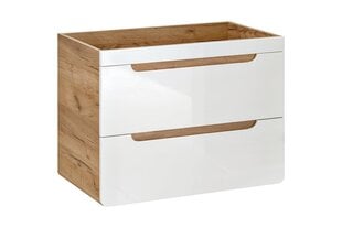 Шкаф под умывальник с выдвижными ящиками ARUBA WHITE, 80х60х45 см цена и информация | Шкафчики для ванной | 220.lv