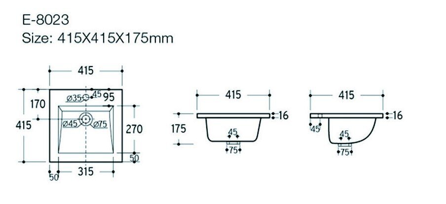 Keramikas mēbeļu izlietne 40 cm CFP 9048, balta цена и информация | Izlietnes | 220.lv