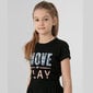 T-krekls meitenei 4F HJL22 JTSD006 20S, melns цена и информация | Krekli, bodiji, blūzes meitenēm | 220.lv