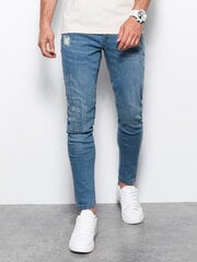 Vīriešu džinsi SKINNY FIT Ombre P1060 gaiši zils цена и информация | Мужские джинсы | 220.lv