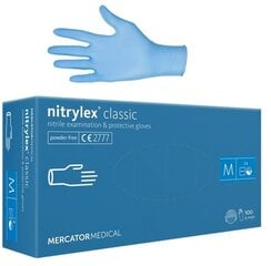 Перчатки нитриловые Mercator Nitrylex Classic M, 100шт. цена и информация | Первая помощь | 220.lv