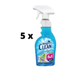 Средство для мытья окон и других стеклянных поверхностей Ringuva Clean, 5 в 1, 500 мл x 4 шт. упаковка цена и информация | Очистители | 220.lv