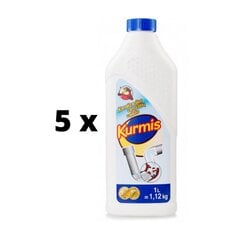 Kanalizācijas cauruļu tīrītājs KURMIS, šķidrs, 1 l x 5 gab. iepakojums цена и информация | Очистители | 220.lv