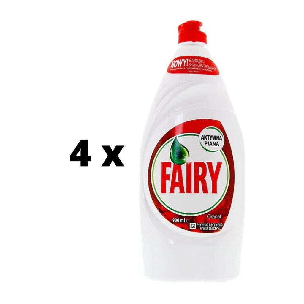 Trauku mazgāšanas līdzeklis FAIRY Pomegranate & Red Orange, 900 ml x 4 gab. iepakojums цена и информация | Trauku mazgāšanas līdzekļi | 220.lv