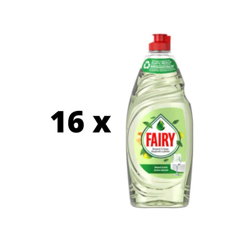 Trauku mazgāšanas līdzeklis FAIRY Bergamoth & Ginger, 650 ml x 16 gab. iepakojums cena un informācija | Trauku mazgāšanas līdzekļi | 220.lv