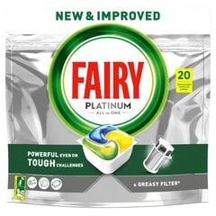 Automātiskās trauku mazgājamās mašīnas kapsulas FAIRY Platinum LEMON, 20 gab. x 2 gab. iepakojums cena un informācija | Fairy Mājsaimniecības preces | 220.lv