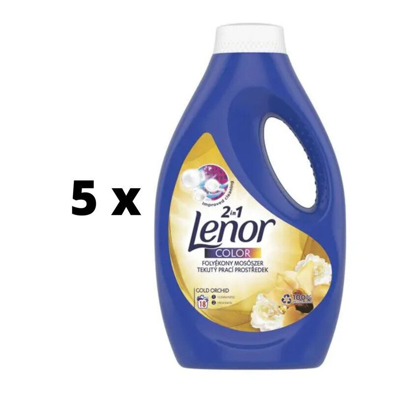 Mazgāšanas šķidrums Lenor Gold Orchid 18 mazgāšanas x 5 gab. iepakojums cena un informācija | Veļas mazgāšanas līdzekļi | 220.lv
