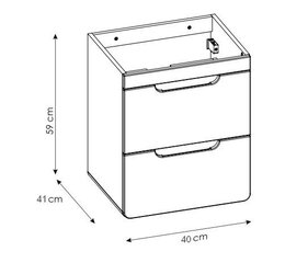 Izlietnes skapis 40х60х41 cm ar izvelkamām atvilktnēm ARUBA CRAFT cena un informācija | Vannas istabas skapīši | 220.lv