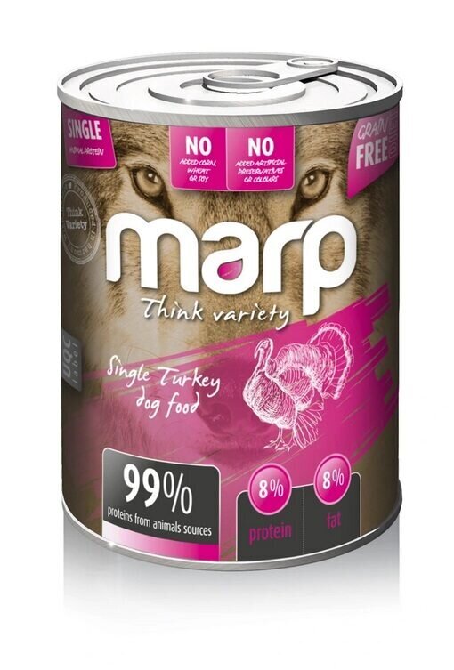 Marp Think Variety Single Turkey Dog Food - Tītars, 400 g цена и информация | Konservi suņiem | 220.lv