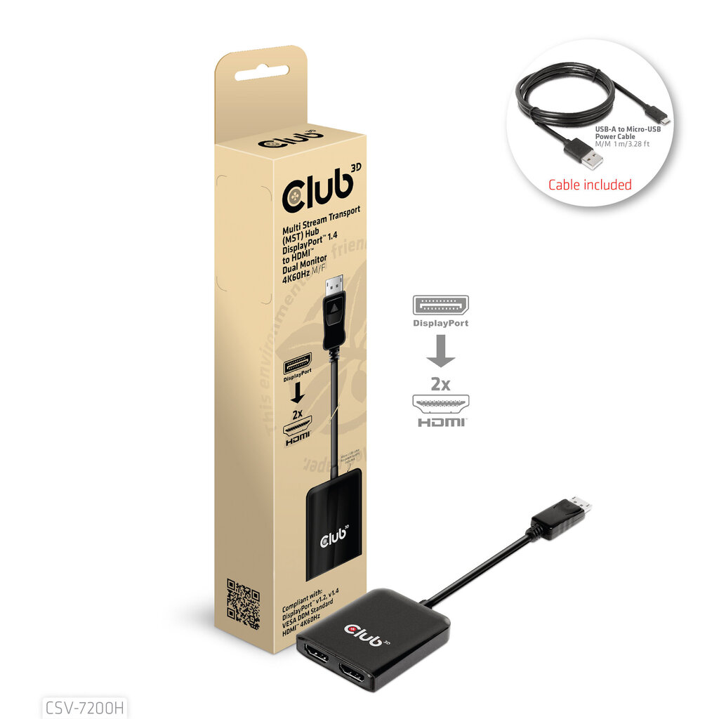 Hub Club 3D CSV-7200H cena un informācija | Adapteri un USB centrmezgli | 220.lv