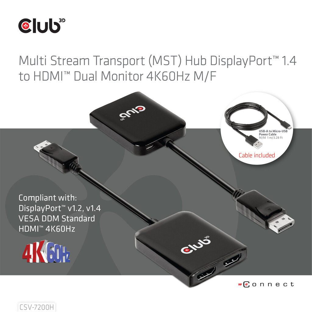 Hub Club 3D CSV-7200H cena un informācija | Adapteri un USB centrmezgli | 220.lv