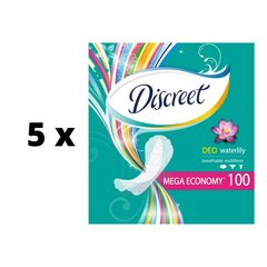 Higiēnas salvetes DISCREET Water Lily, 100 gab. x 5 gab. iepakojums cena un informācija | Tamponi, higiēniskās paketes, ieliktnīši | 220.lv