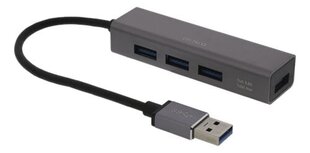 Deltaco UH-486 sąsajos šakotuvas USB 3.2 Gen 1 (3.1 Gen 1) Type-A 5000 Mbit/ai Pilka cena un informācija | Adapteri un USB centrmezgli | 220.lv