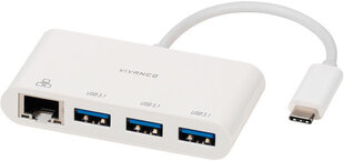 Vivanco adapter USB-C - LAN + hub 3-port (45388) cena un informācija | Adapteri un USB centrmezgli | 220.lv