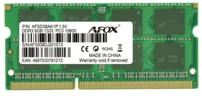 AFOX SO-DIMM DDR3 8GB memory module 1333 MHz cena un informācija | Operatīvā atmiņa (RAM) | 220.lv