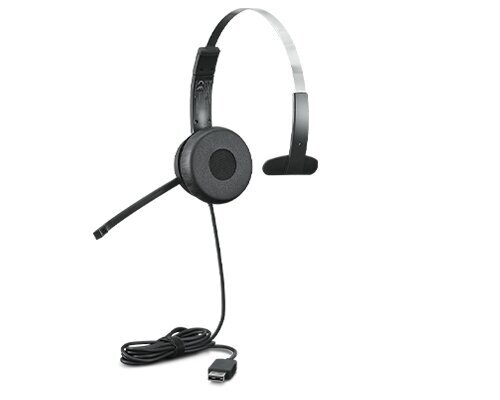 Lenovo 100 Mono Headset Wired Head-band Office/Call center USB Type-A Black cena un informācija | Austiņas | 220.lv