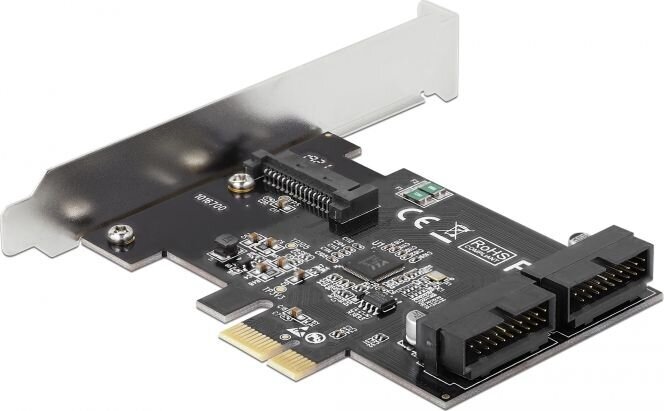 DELOCK CARD PCI-E X1->2X USB 3.0 PINHEADER BRACKET cena un informācija | Kontrolieri | 220.lv