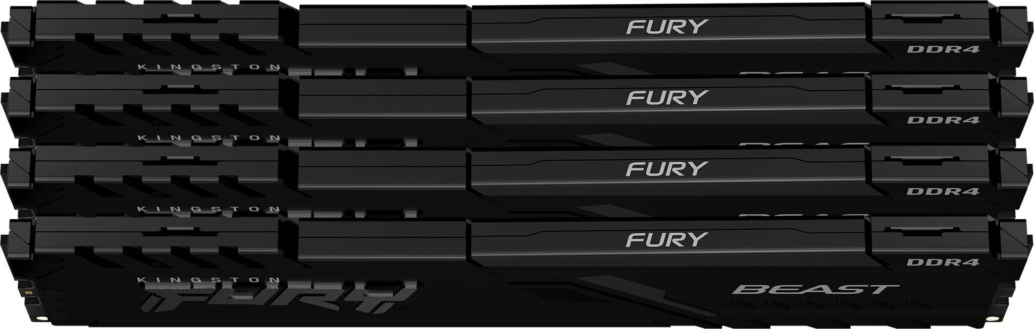 KINGSTON 128GB 3200MHz DDR4 CL16 DIMM (Kit of 4) FURY Beast Black KF432C16BBK4/128 cena un informācija | Operatīvā atmiņa (RAM) | 220.lv