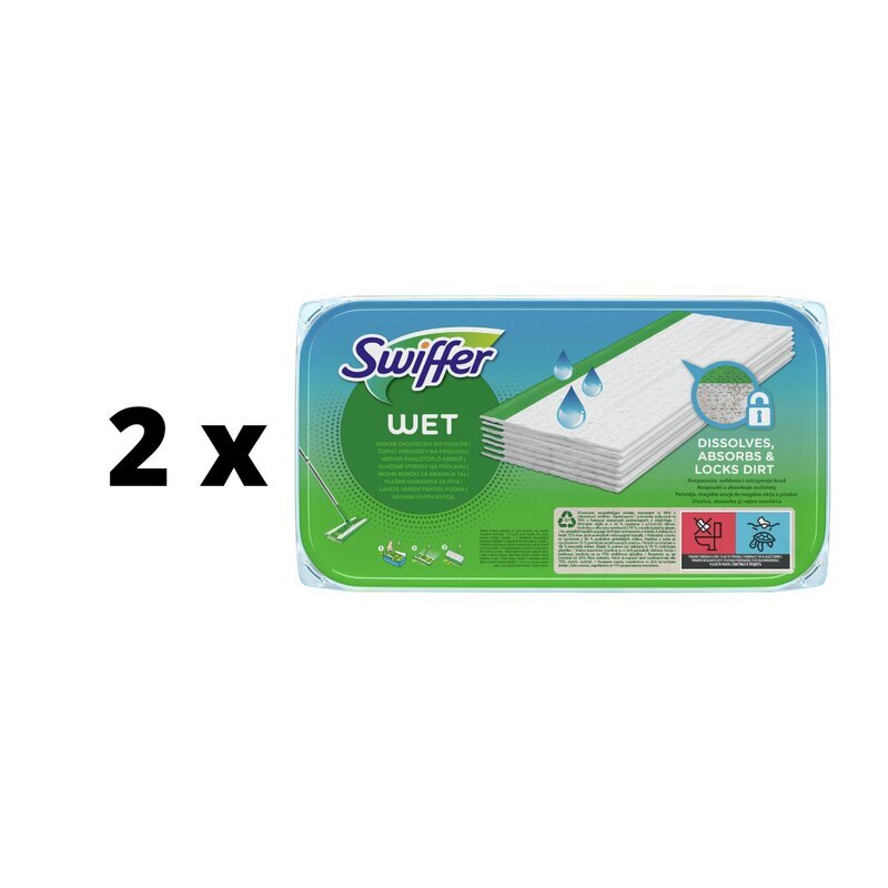 Swiffer Sweeper mitrās salvetes, uzpilde 10 gab. x 2 gab. iepakojums цена и информация | Tīrīšanas piederumi | 220.lv