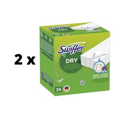 Сухие салфетки Swiffer Sweeper, сменный блок 36 x 2 шт. упаковка цена и информация | Чистящие средства | 220.lv