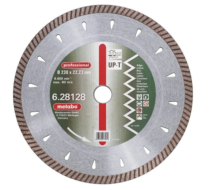 Dimanta griešanas disks Metabo UP-T Professional, 125 mm cena un informācija | Dārza tehnikas rezerves daļas | 220.lv