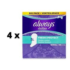 Higiēniskie ieliktnīši ALWAYS Normal, 60 gab. x 4 gab. iepakojums cena un informācija | Tamponi, higiēniskās paketes, ieliktnīši | 220.lv