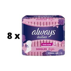 Прокладки гигиенические Always Dailies to GO Fresh Scent 20 шт. х 8 шт. упаковка цена и информация | Always Духи, косметика | 220.lv