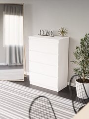 Kumode 3xEliving DEMI ar 4 atvilktnēm 70 cm, Krāsa: Balta цена и информация | Комоды | 220.lv