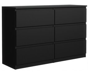 Комод 3xEliving DEMI с 6 ящиками 120 см, Цвет:  Черный цена и информация | Комоды | 220.lv