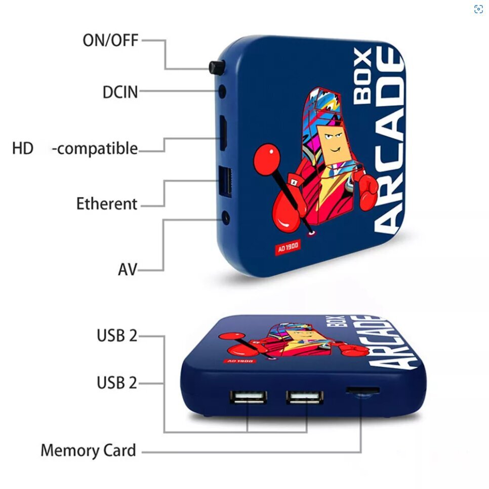 Bezvadu klasiska retro spēļu pierīce/konsole Data Frog Arcade Box ar 33000+ spēlēm cena un informācija | Spēļu konsoles | 220.lv