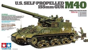 Tamiya - U.S. Self-Propelled 155mm Gun M40, 1/35, 35351 cena un informācija | Konstruktori | 220.lv