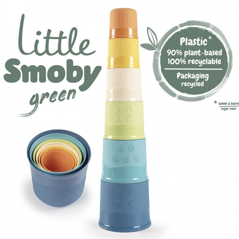 Tornis no bio plastmasas SMOBY Little Green, 6 gab. цена и информация | Attīstošās rotaļlietas | 220.lv