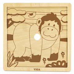 Деревянный пазл из 9 деталей Вига, горилла цена и информация | Пазлы | 220.lv