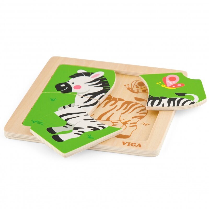 Koka puzle Viga, zebra cena un informācija | Puzles, 3D puzles | 220.lv