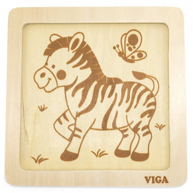 Koka puzle Viga, zebra cena un informācija | Puzles, 3D puzles | 220.lv