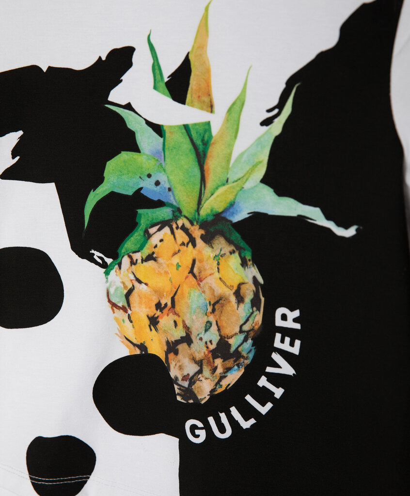 T-krekls balts ar apdruku meitenēm Gulliver cena un informācija | Zēnu krekli | 220.lv